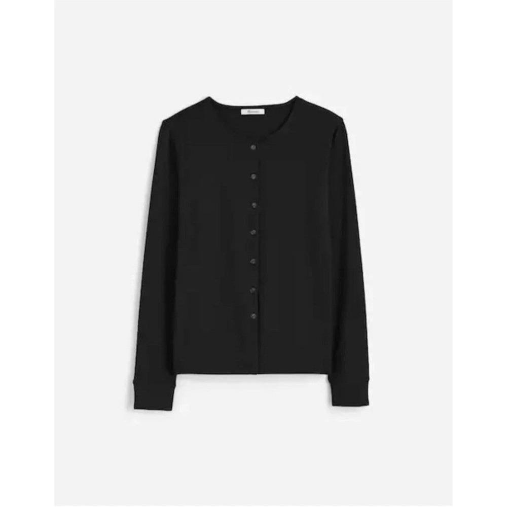 Madewell Ribbed Button‎ Front Cardigan Black Size XXS NWT Classic Basics Minimal
